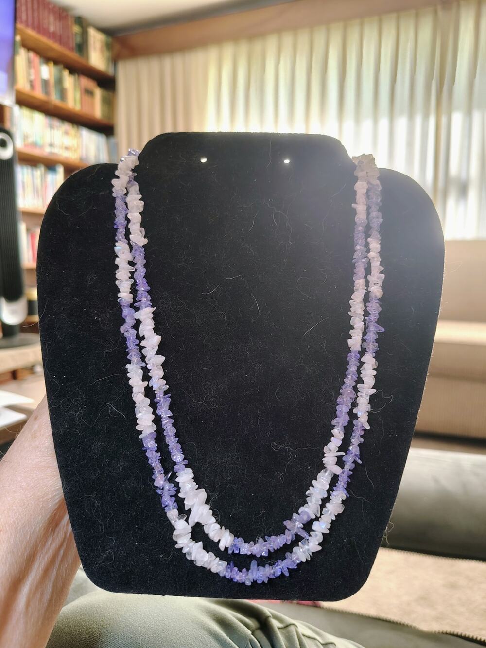 925 Amethyst Moonstone Double Strand Necklace